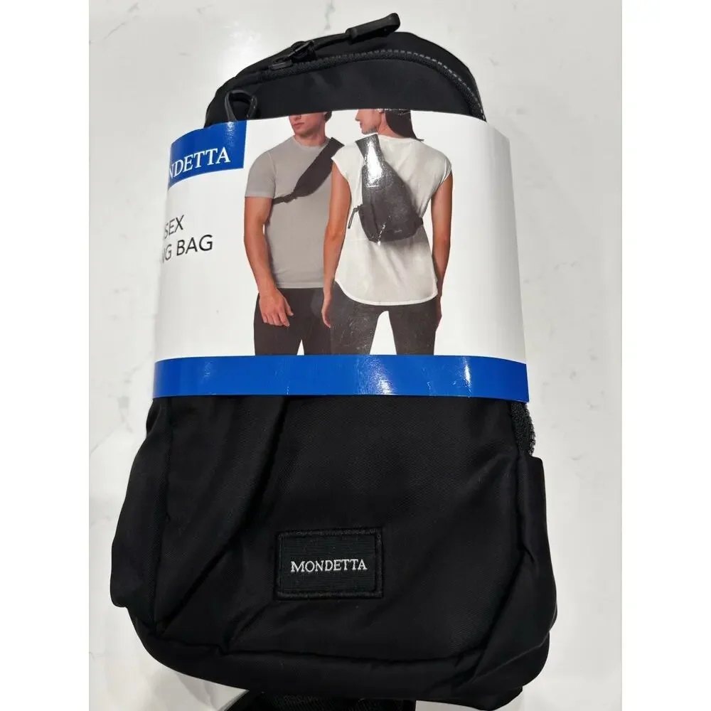Mondetta Unisex Sling Bag Outdoor Sport Travel Multi-Compartment Ltweight Black